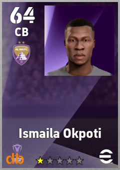 Ismaila Okpoti — CB, OVR 64, MAX 64