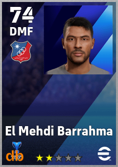 El Mehdi Barrahma — DMF, OVR 74, MAX 74