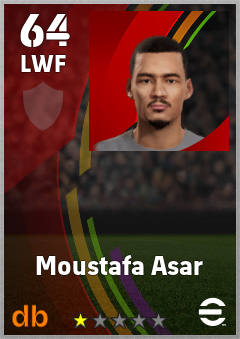 Moustafa Asar — LWF, OVR 64, MAX 64