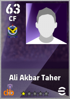 Ali Akbar Taher — CF, OVR 63, MAX 63