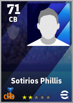 Sotirios Phillis — CB, OVR 71, MAX 71