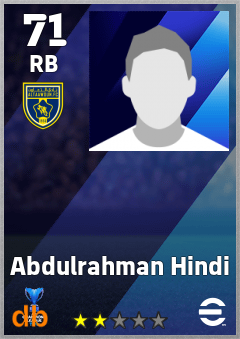 Abdulrahman Hindi — RB, OVR 71, MAX 71