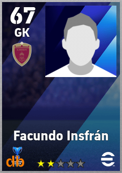 Facundo Insfrán — GK, OVR 67, MAX 67
