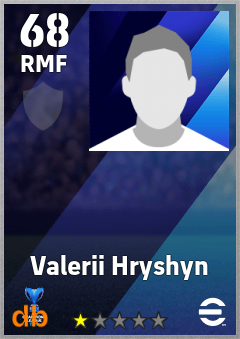 Valerii Hryshyn — RMF, OVR 68, MAX 68