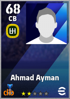 Ahmad Ayman — CB, OVR 68, MAX 68