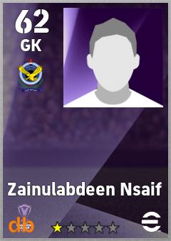 Zainulabdeen Nsaif — GK, OVR 62, MAX 62