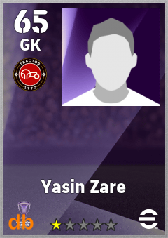 Yasin Zare — GK, OVR 65, MAX 65