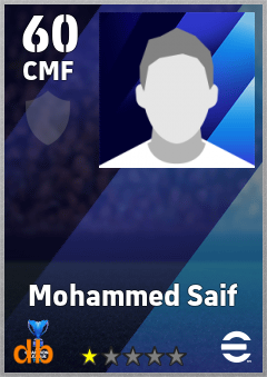 Mohammed Saif — CMF, OVR 60, MAX 60