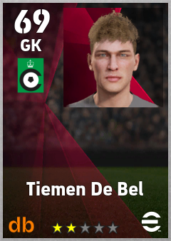 Tiemen De Bel — GK, OVR 69, MAX 69