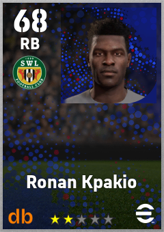 Ronan Kpakio — RB, OVR 68, MAX 68