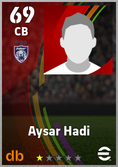 Aysar Hadi — CB, OVR 69, MAX 69