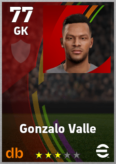 Gonzalo Valle — GK, OVR 77, MAX 77