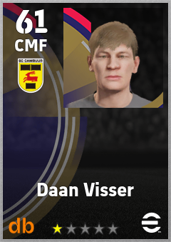 Daan Visser — CMF, OVR 61, MAX 61