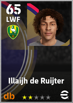 Illaijh de Ruijter — LWF, OVR 65, MAX 65
