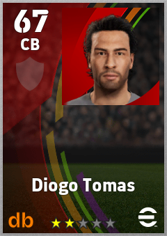 Diogo Tomas — CB, OVR 67, MAX 67