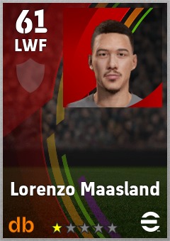 Lorenzo Maasland — LWF, OVR 61, MAX 61