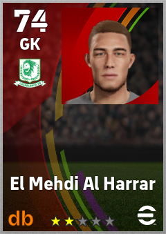 El Mehdi Al Harrar — GK, OVR 74, MAX 74