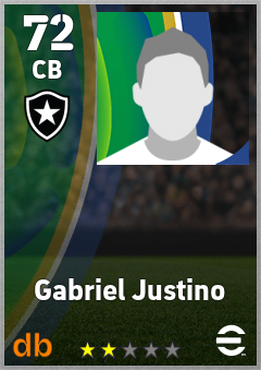 Gabriel Justino — CB, OVR 72, MAX 72
