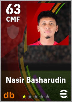 Nasir Basharudin — CMF, OVR 63, MAX 63