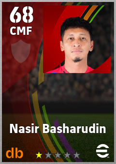 Nasir Basharudin — CMF, OVR 68, MAX 68