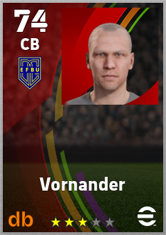 Vornander — CB, OVR 74, MAX 74