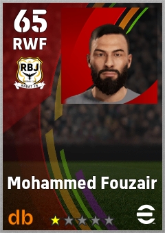 Mohammed Fouzair — RWF, OVR 65, MAX 65