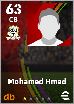 Mohamed Hmad — CB, OVR 63, MAX 63