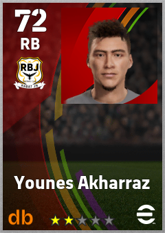 Younes Akharraz — RB, OVR 72, MAX 72