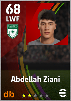 Abdellah Ziani — LWF, OVR 68, MAX 68