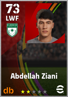 Abdellah Ziani — LWF, OVR 73, MAX 73