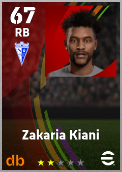 Zakaria Kiani — RB, OVR 67, MAX 67