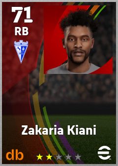 Zakaria Kiani — RB, OVR 71, MAX 71