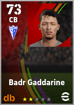 Badr Gaddarine — CB, OVR 73, MAX 73