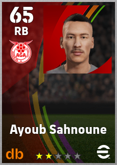 Ayoub Sahnoune — RB, OVR 65, MAX 65