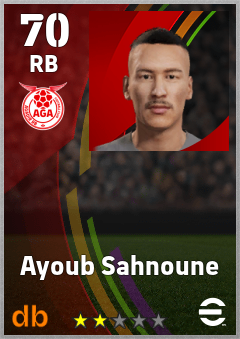 Ayoub Sahnoune — RB, OVR 70, MAX 70
