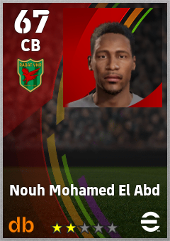 Nouh Mohamed El Abd — CB, OVR 67, MAX 67