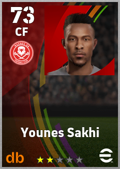 Younes Sakhi — CF, OVR 73, MAX 73