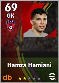 Hamza Hamiani — GK, OVR 69, MAX 69