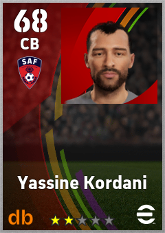 Yassine Kordani — CB, OVR 68, MAX 68
