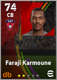 Faraji Karmoune — CB, OVR 74, MAX 74