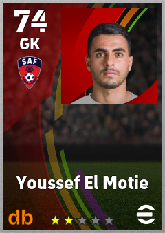 Youssef El Motie — GK, OVR 74, MAX 74