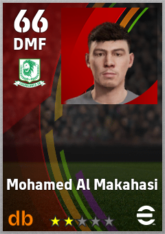 Mohamed Al Makahasi — DMF, OVR 66, MAX 66