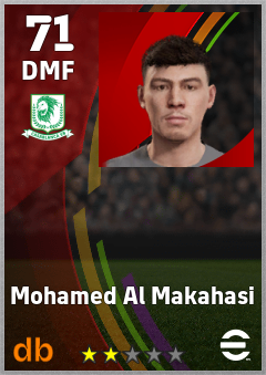 Mohamed Al Makahasi — DMF, OVR 71, MAX 71