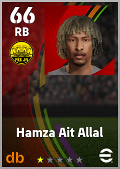 Hamza Ait Allal — RB, OVR 66, MAX 66