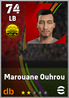 Marouane Ouhrou — LB, OVR 74, MAX 74
