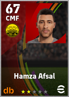Hamza Afsal — CMF, OVR 67, MAX 67