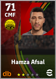 Hamza Afsal — CMF, OVR 71, MAX 71