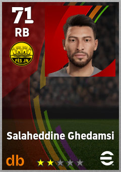Salaheddine Ghedamsi — RB, OVR 71, MAX 71