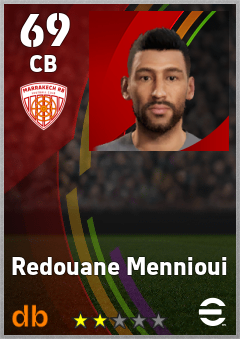 Redouane Mennioui — CB, OVR 69, MAX 69