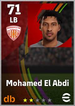 Mohamed El Abdi — LB, OVR 71, MAX 71